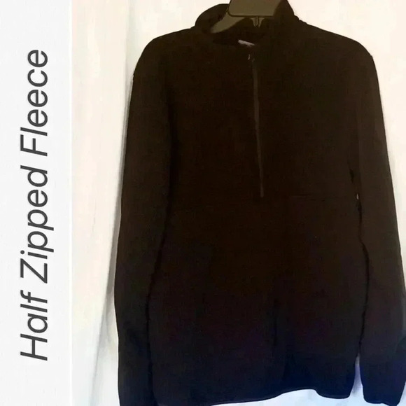Men's half zipped fleece jacket - Picture 1 of 8